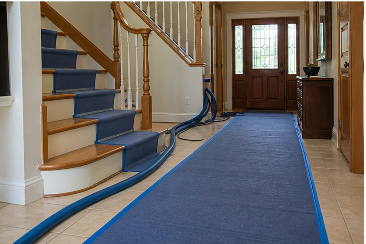 A Munster interior prepared with a clear access path for tile & grout cleaning